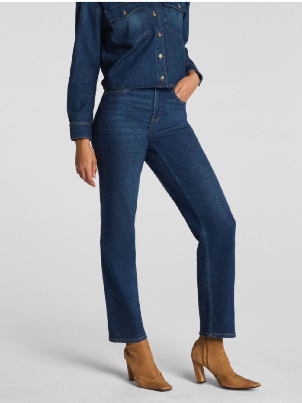 SPANXshape Authentic 360 Mid-Rise 90s Straight Leg Jeans
